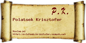 Polatsek Krisztofer névjegykártya